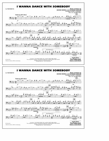 I Wanna Dance With Somebody Arr Conaway And Holt 1st Trombone Sheet Music