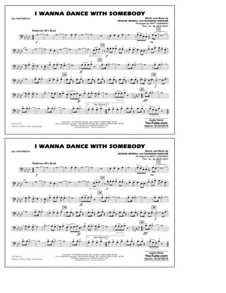 I Wanna Dance With Somebody Arr Conaway And Holt 2nd Trombone Sheet Music