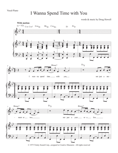 Free Sheet Music I Wanna Spend Time With You