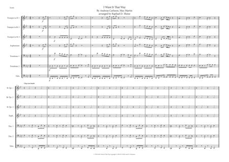 Free Sheet Music I Want It That Way For Brass Ensemble 7 Parts