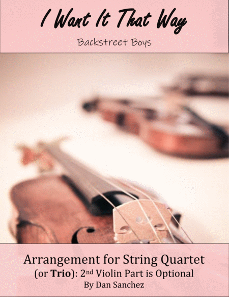 I Want It That Way String Quartet Or Trio Sheet Music