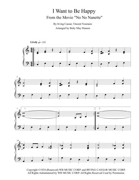 Free Sheet Music I Want To Be Happy Movie Music