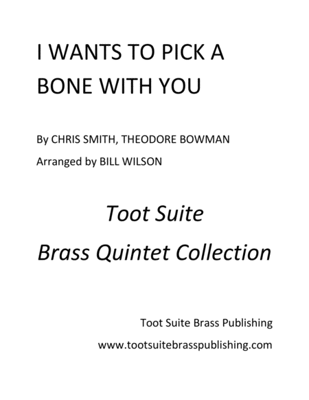 Free Sheet Music I Wants To Pick A Bone With You