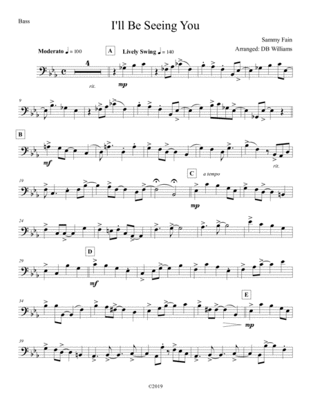 I Will Be Seeing You Bass Sheet Music