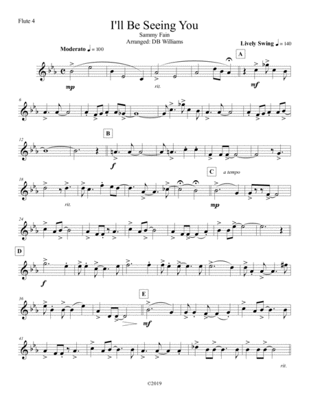 Free Sheet Music I Will Be Seeing You Flute 4