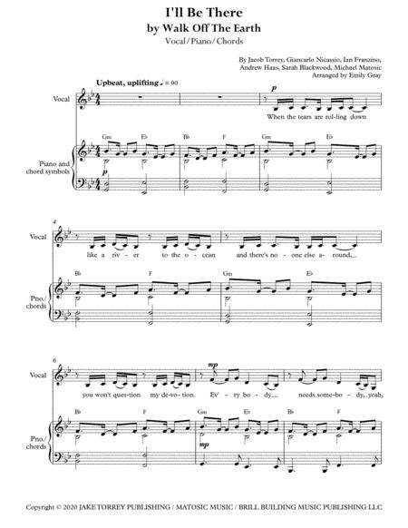 I Will Be There Walk Off The Earth Piano Vocal Chords Sheet Music