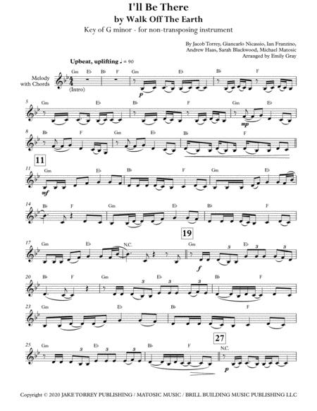 Free Sheet Music I Will Be There Walk Off The Earth Solo Instrumental