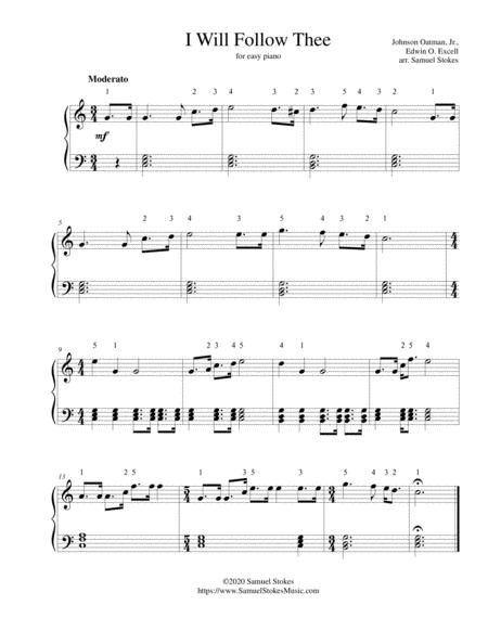 Free Sheet Music I Will Follow Thee For Easy Piano