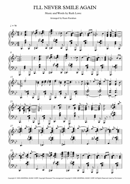 I Will Never Smile Again Sheet Music