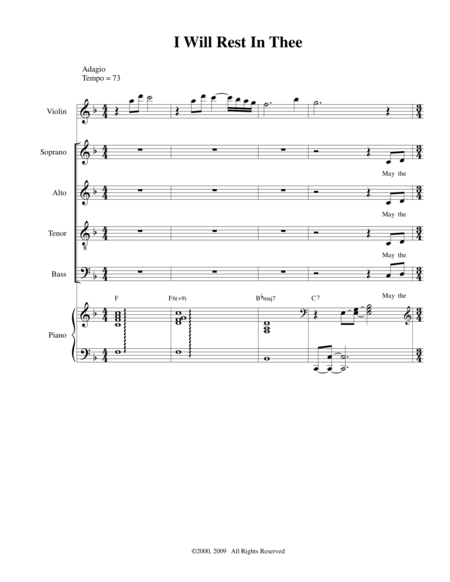 Free Sheet Music I Will Rest In Thee