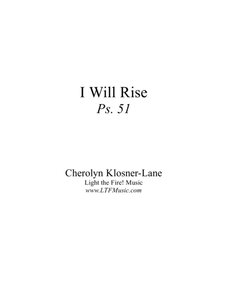 I Will Rise Ps 51 Octavo Sheet Music