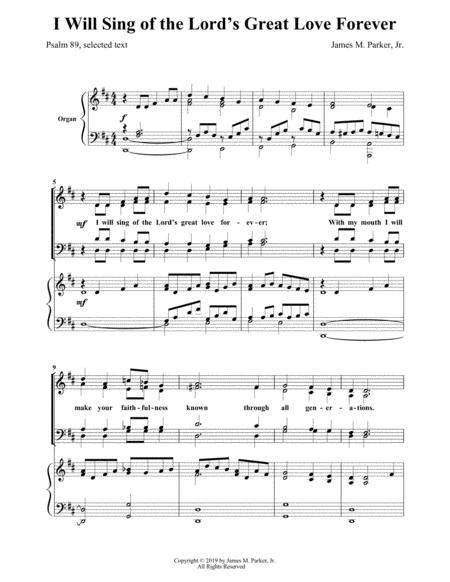 Free Sheet Music I Will Sing Of The Lords Great Love Forever