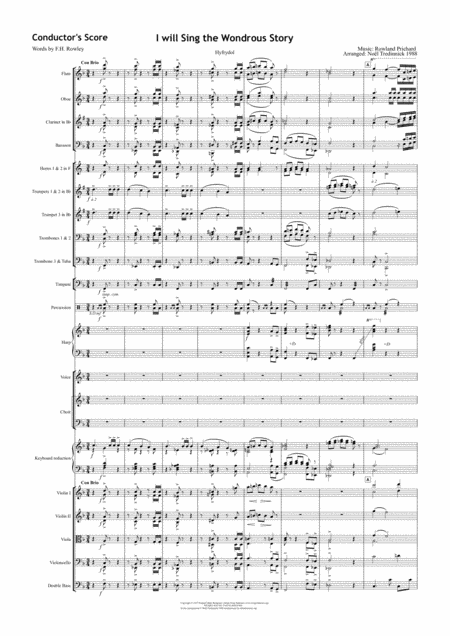 I Will Sing The Wondrous Story Full Orchestra And Satb Choir Sheet Music