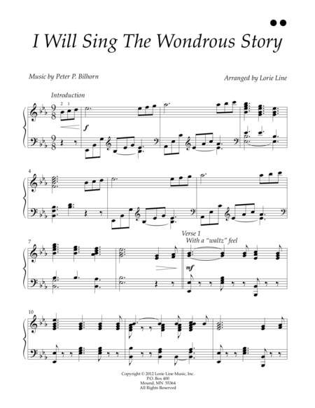Free Sheet Music I Will Sing The Wondrous Story