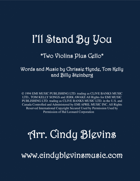 I Will Stand By You For Two Violins And Cello Sheet Music