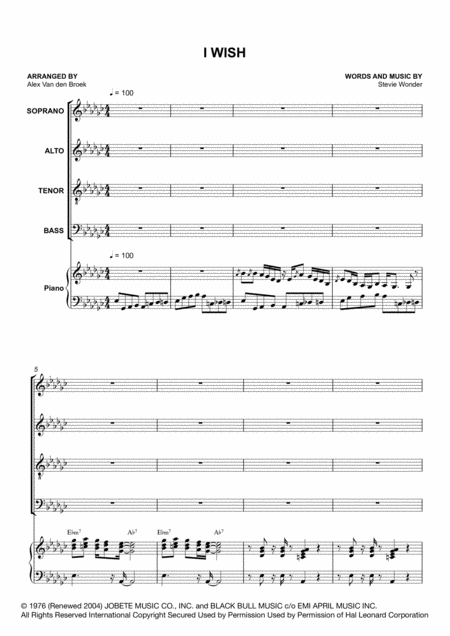 I Wish Satb With Piano Accompaniment Sheet Music