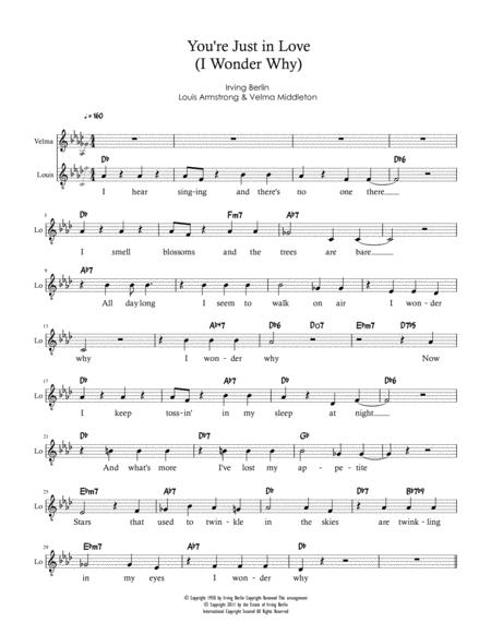 Free Sheet Music I Wonder Why You Re Just In Love Duet Ab