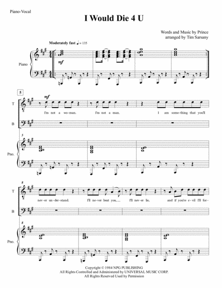 I Would Die 4 U Sheet Music