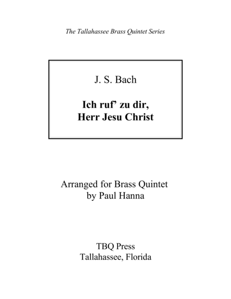 Ich Ruf Zu Dir Herr Jesu Christ Sheet Music