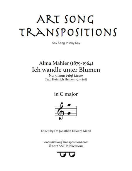 Free Sheet Music Ich Wandle Unter Blumen C Major