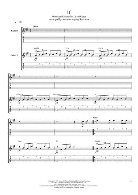 Free Sheet Music If Duet Guitar Tablature