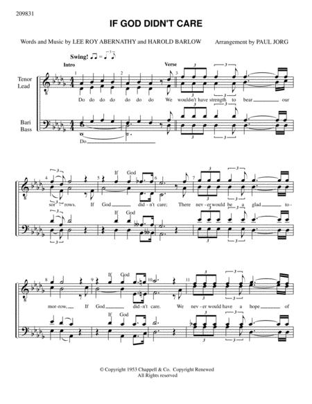 Free Sheet Music If God Didnt Care