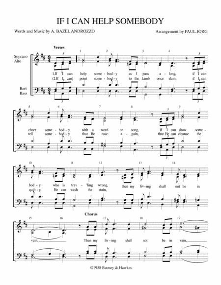 If I Can Help Somebody Sheet Music