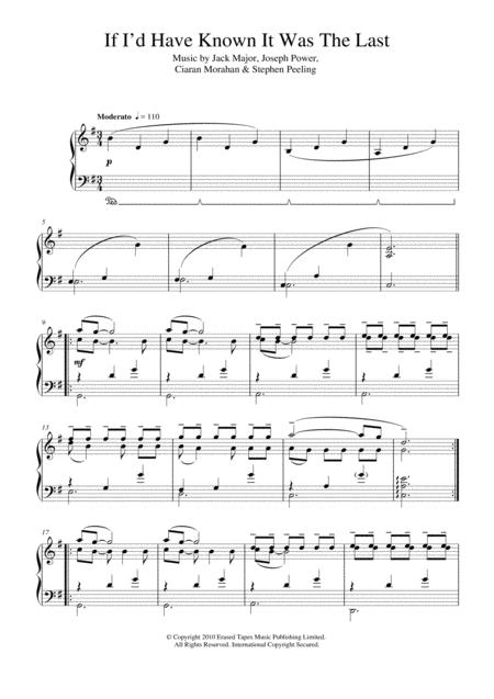 Free Sheet Music If I D Have Known It Was The Last Second Position