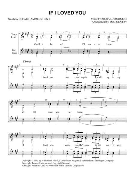 Free Sheet Music If I Loved You Ssaa