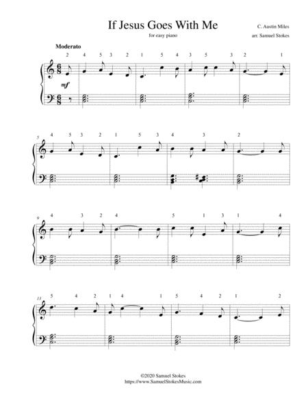 If Jesus Goes With Me For Easy Piano Sheet Music