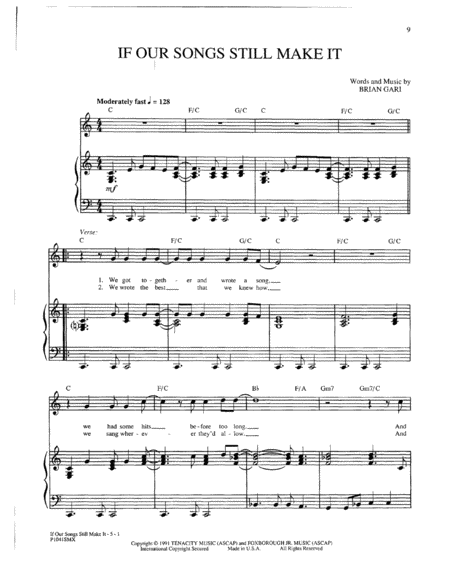 Free Sheet Music If Our Songs Still Make It