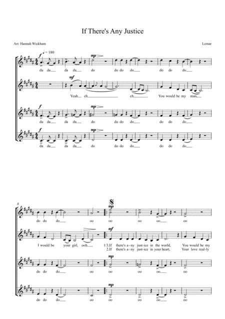 Free Sheet Music If Theres Any Justice Ssaa A Capella