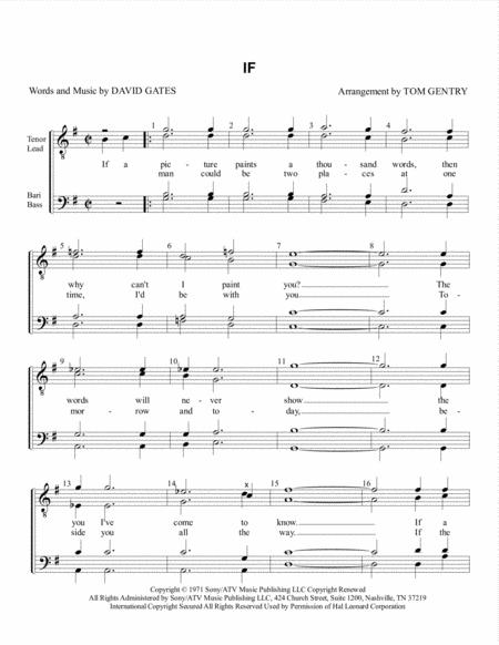 Free Sheet Music If Ttbb