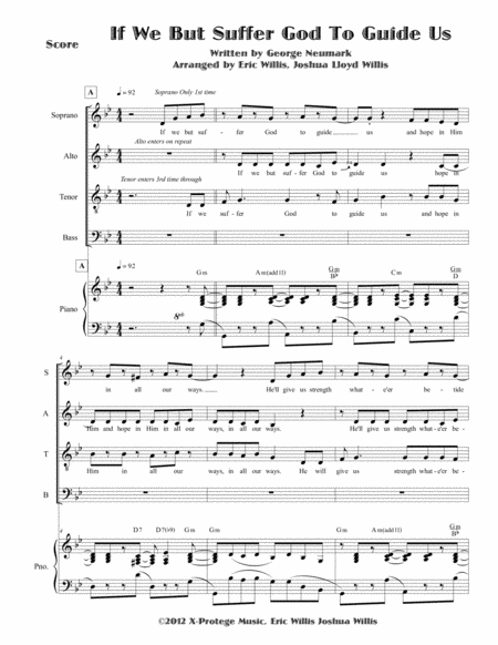 Free Sheet Music If We But Suffer God To Guide Us