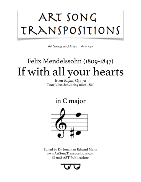 Free Sheet Music If With All Your Hearts Op 70 C Major