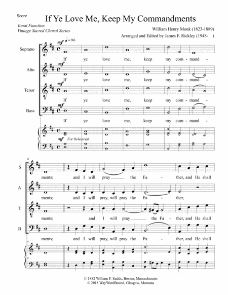 If Ye Love Me Keep My Commandments Sheet Music