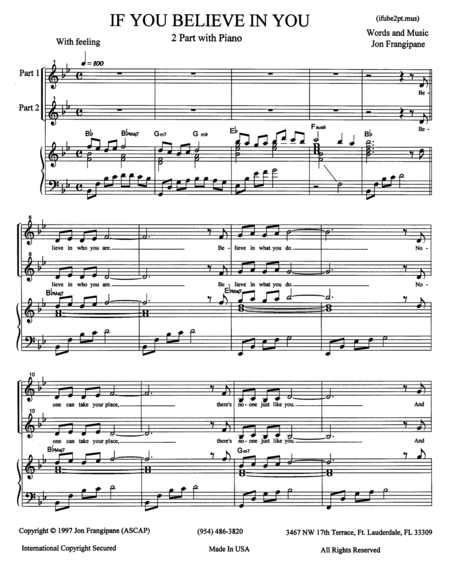 If You Believe In You Sheet Music