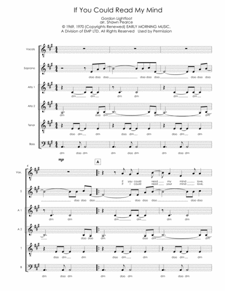 Free Sheet Music If You Could Read My Mind