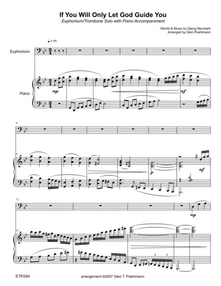 Free Sheet Music If You Will Only Let God Guide You Euphonium Solo With Advanced Piano Accompaniment