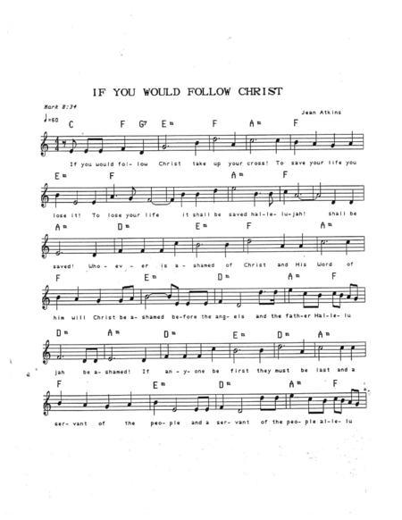 If You Would Follow Christ Sheet Music