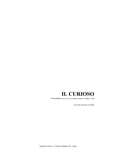 Free Sheet Music Il Curioso G G Gastoldi For Stb Choir