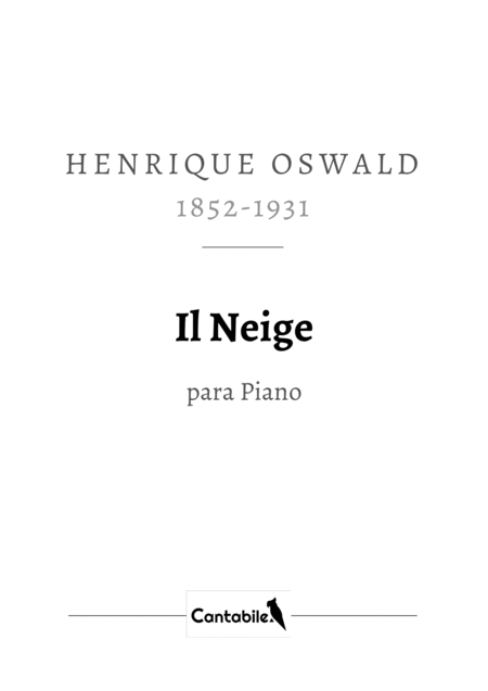 Free Sheet Music Il Neige For Piano Solo