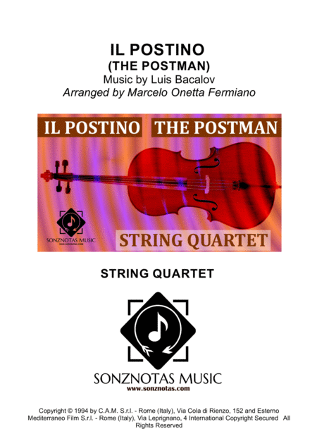 Il Postino The Postman String Quartet Score And Parts Sheet Music