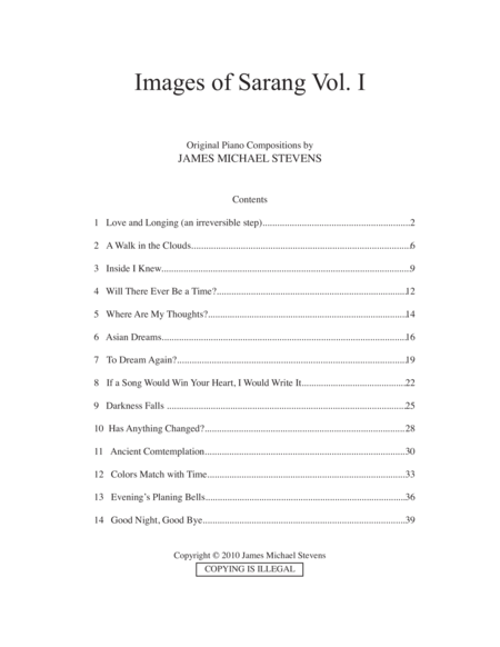 Images Of Sarang Vol I Sheet Music