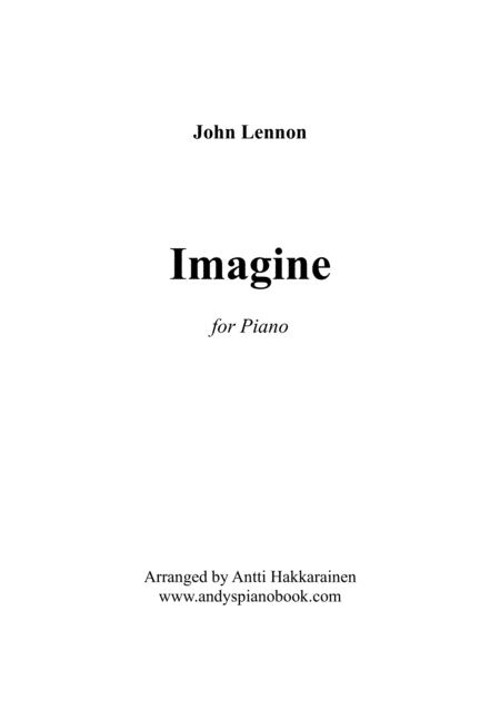 Free Sheet Music Imagine Piano