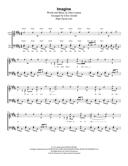 Imagine Ttbb Sheet Music