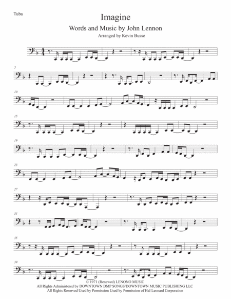 Imagine Tuba Sheet Music