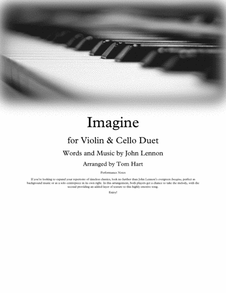 Free Sheet Music Imagine Violin Cello Duet