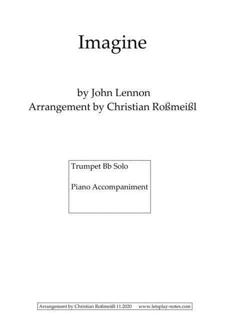 Free Sheet Music Imagine With Trumpet And Piano