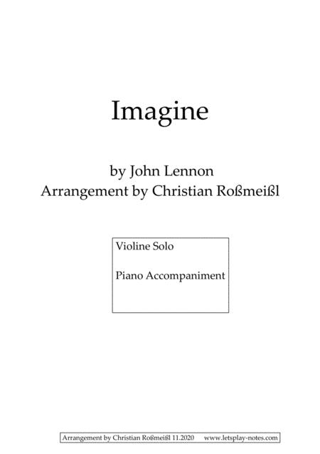 Free Sheet Music Imagine With Violine And Piano
